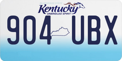 KY license plate 904UBX