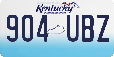 KY license plate 904UBZ