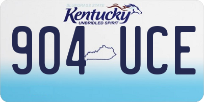 KY license plate 904UCE