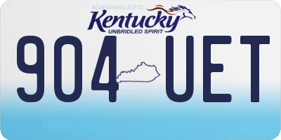 KY license plate 904UET