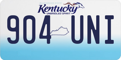 KY license plate 904UNI