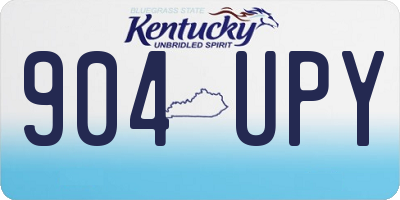 KY license plate 904UPY