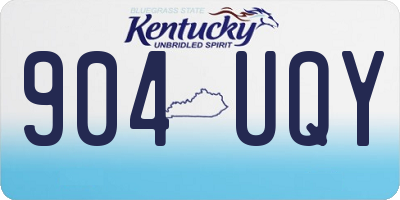 KY license plate 904UQY