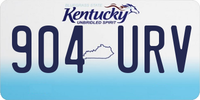 KY license plate 904URV