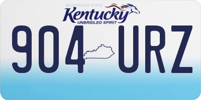 KY license plate 904URZ