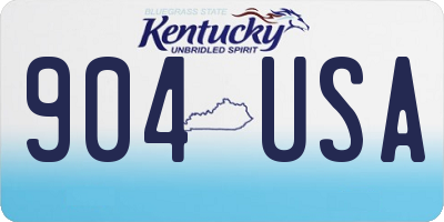 KY license plate 904USA