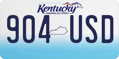KY license plate 904USD