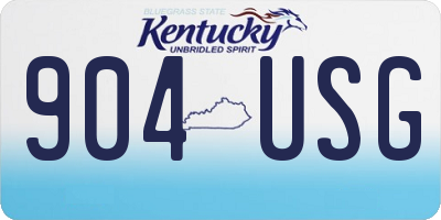 KY license plate 904USG