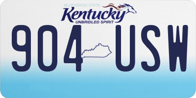 KY license plate 904USW