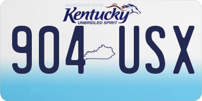 KY license plate 904USX