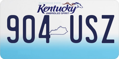 KY license plate 904USZ