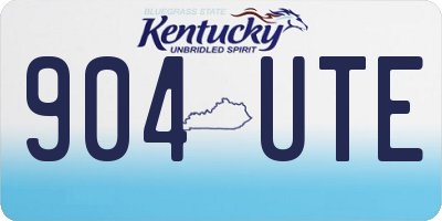 KY license plate 904UTE