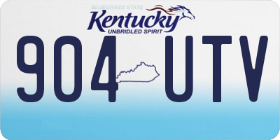 KY license plate 904UTV