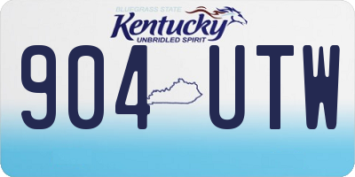 KY license plate 904UTW