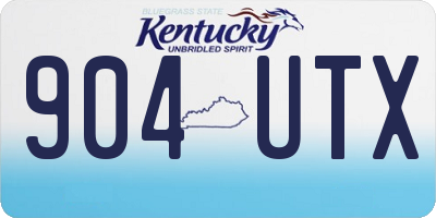 KY license plate 904UTX