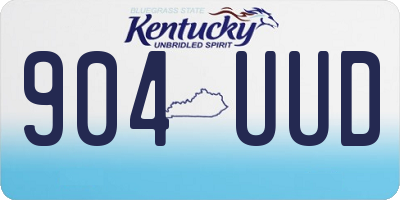 KY license plate 904UUD