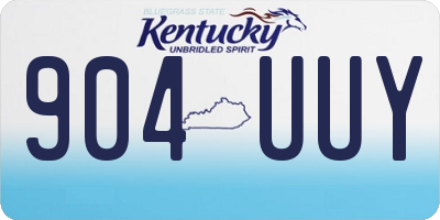 KY license plate 904UUY