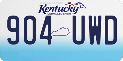 KY license plate 904UWD