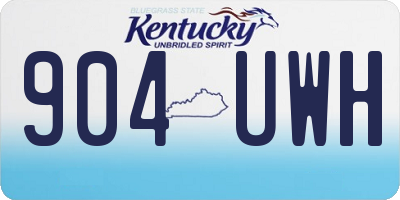 KY license plate 904UWH