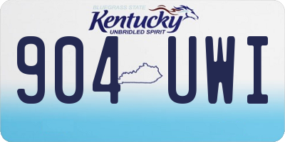 KY license plate 904UWI