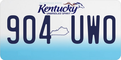 KY license plate 904UWO