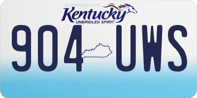 KY license plate 904UWS