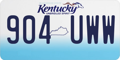 KY license plate 904UWW