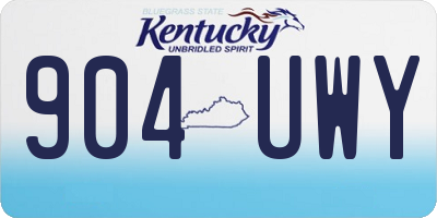 KY license plate 904UWY