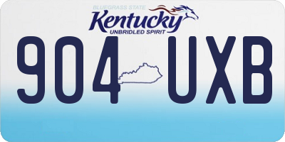 KY license plate 904UXB