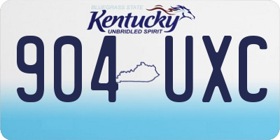 KY license plate 904UXC