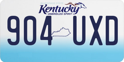 KY license plate 904UXD