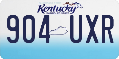 KY license plate 904UXR