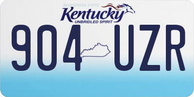 KY license plate 904UZR