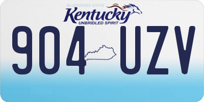 KY license plate 904UZV