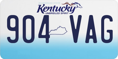 KY license plate 904VAG