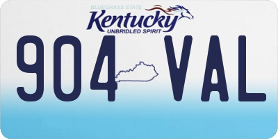 KY license plate 904VAL