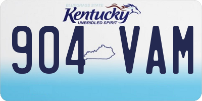 KY license plate 904VAM