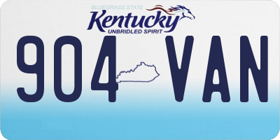 KY license plate 904VAN