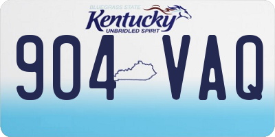 KY license plate 904VAQ