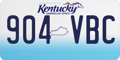 KY license plate 904VBC