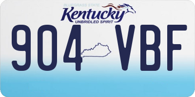 KY license plate 904VBF