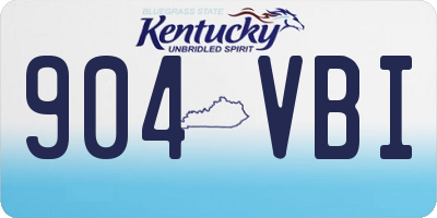 KY license plate 904VBI