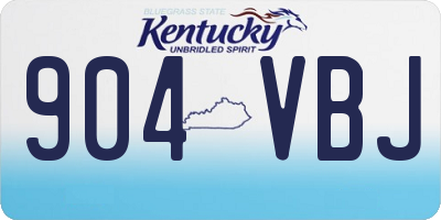 KY license plate 904VBJ