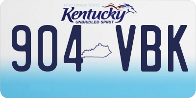 KY license plate 904VBK