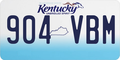 KY license plate 904VBM