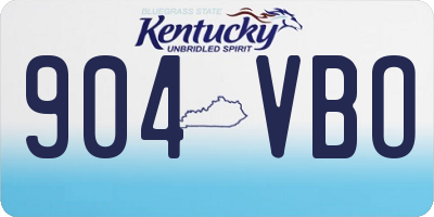 KY license plate 904VBO