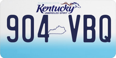 KY license plate 904VBQ