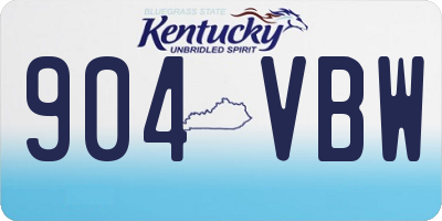 KY license plate 904VBW