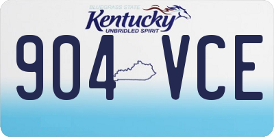 KY license plate 904VCE