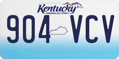 KY license plate 904VCV